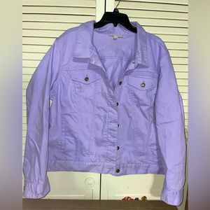 Woman Within Purple/Lavender Jean Jacket 24W